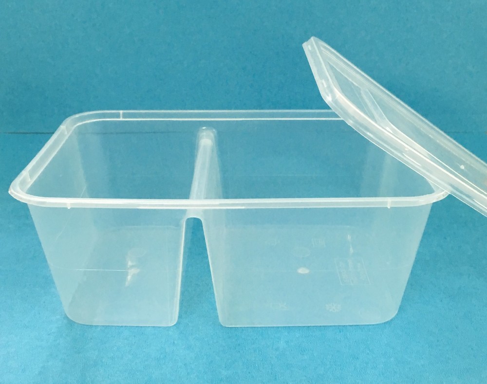 Clear hinged take-out containers